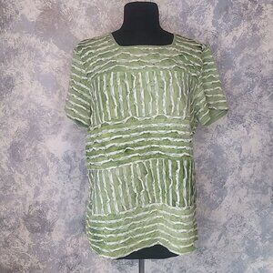 Dunner Green Striped Women's Top Size S